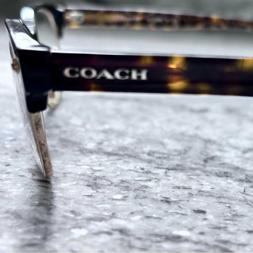 Coach Women's Multicolor Patterned Optical Glasses with Gold Accents
